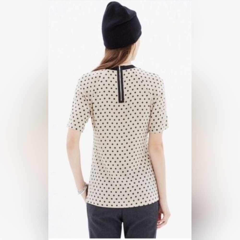 🤍 Madewell 100% Silk Polka Dot Blouse Size Small - Picture 4 of 6